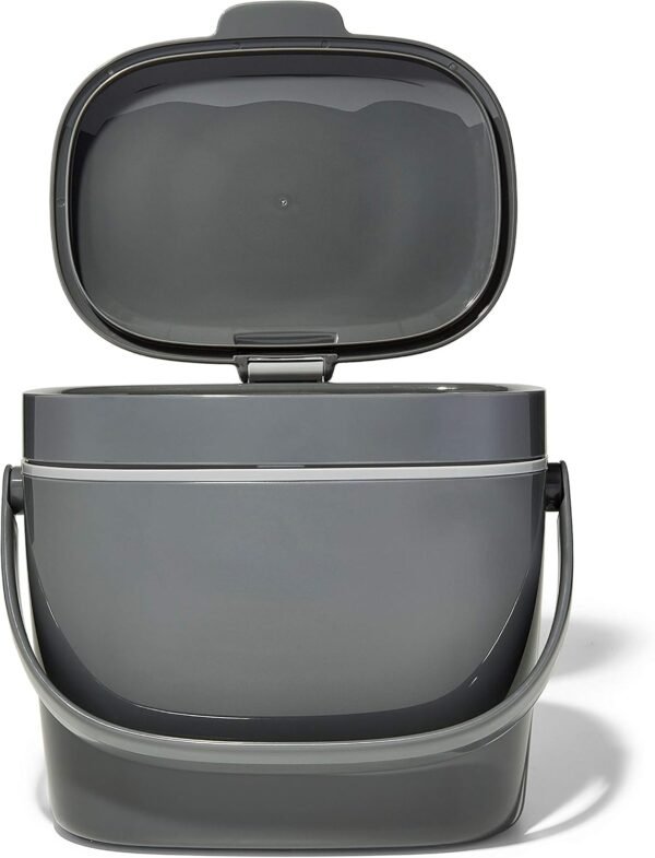 OXO Good Grips EASY-CLEAN COMPOST BIN - CHARCOAL - 1.75 GAL/6.62 L, Plastic, 8.3"L x 10.15"W x 12"H - Image 14