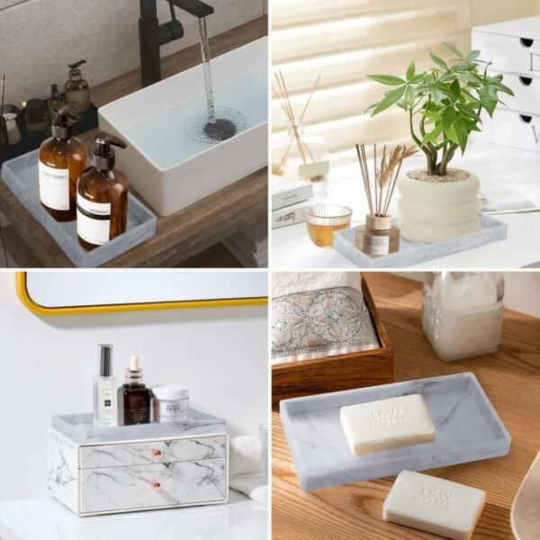 Soap Dispenser Tray, Vanity Tray, Bathroom Tray, Kitchen and Home Decor, Soap Dish Sponge Holder, Kitchen Sink Tray, Perfume Tray - Image 4