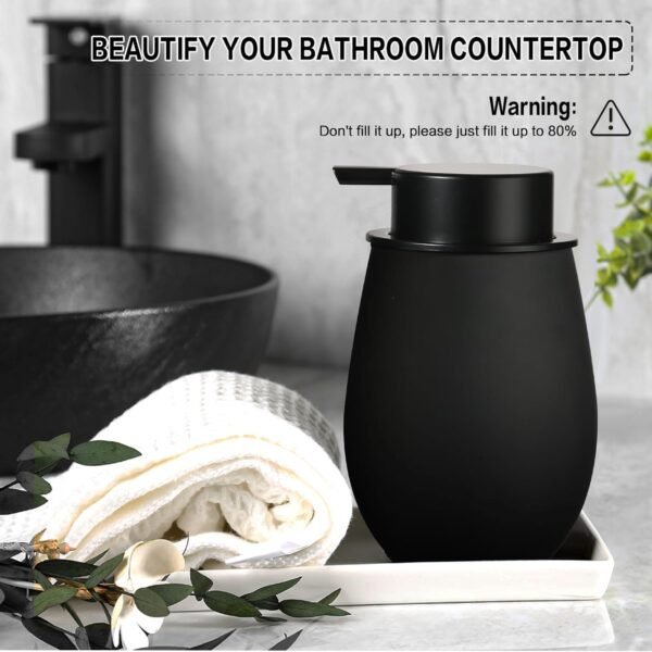 Foaming Soap Dispenser, 2 Pack Black Foam Hand Soap Dispenser Bathroom, 16 Oz Glass Dish Foaming Pump Bottle for Kitchen, Refillable Modern Foamy Dispensers Bottles Containers - Image 4