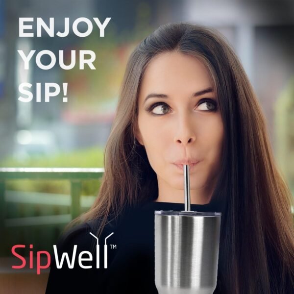 Stainless Steel Drinking Straws Set of 4, Curved metal Straws reusable for 20 0z Tumbler, | Fits all Yeti SIC Simple Modern Tumblers, Cleaning Brush Included. - Image 6