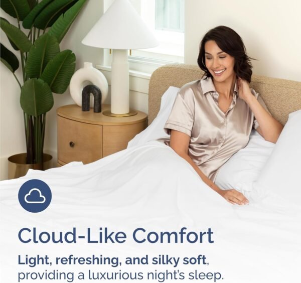 Bamboo Sheets King Size - Cooling Sheets King Size - 100% Bamboo Derived From Rayon - Deep Pocket Bamboo Sheets - Luxury King Bamboo Sheet Set - Super Soft Bamboo Sheets - King Bamboo Sheet Set, White - Image 5