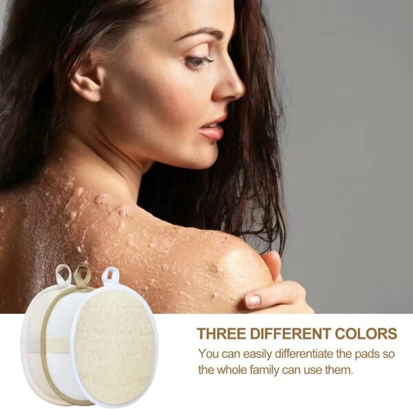 Large Natural Shower Loofah Sponge 7x5 inch, Exfoliating Body Scrubber, Premium Bath Sponge for Women and Men, Natural Luffa Made with Eco-Friendly and Biodegradable Large Lufas Pad 3 Packs - Image 6