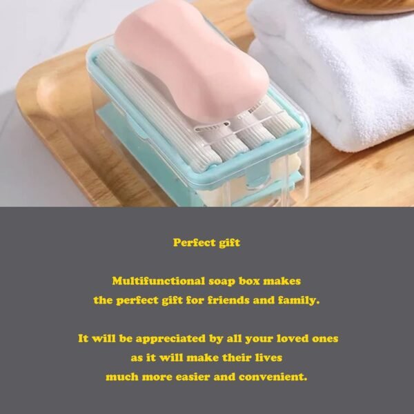 Multifunctional Soap Box,Foam Dispenser with Roller/Drain Holes,Spring Foaming Soap Bar Holder/Container/Dish/Case/Container,Family Countertop Handwashing Gadget for Bathroom/Kitchen/Shower/Bath(2pcs) - Image 7