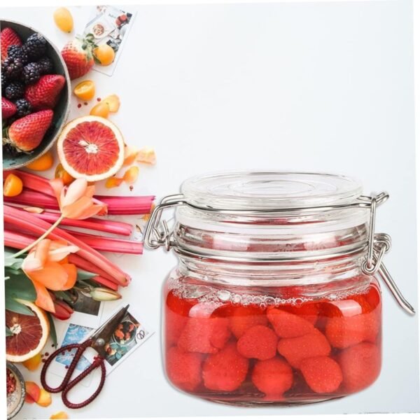 Square Glass Containers Square Container Storage Jars Canister Airtight Bac Jars for Kitchen Storage Bins Sealer Tote Cup Vacuum Clear Tin Pantry Seal Pot Glass Jar Glass Seal Jar - Image 4
