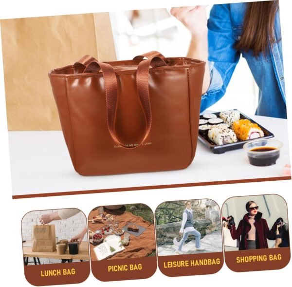 Bento Bag Reusable Grocery Bags Foldable Washable Book Tote Bag Packed Lunch Pouch Cosmetic Bag Lunch Tote Bag Refrigerated Bagreusable Net Hand Bags Food Bag Pu - Image 7