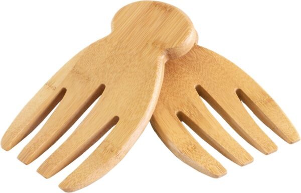 Totally Bamboo Salad Hands, Set of 2 Bamboo Wood Salad Servers, Great for Tossing and Serving Salad, Pasta and More - Image 7