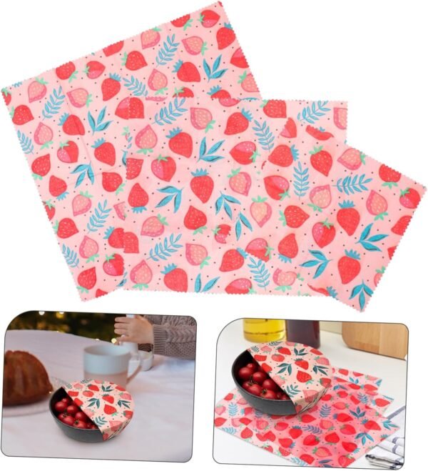ABOOFAN 3pcs Beeswax Wrapping Paper Oil Proof Beeswax Paper Vegan Food Reusable Sandwich Wraps Food Wrapping Paper Food Wrapping Beeswax Paper Beeswax Wraps for Packing Candy French Fries - Image 5