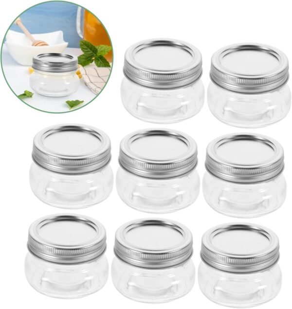 Luxshiny 8pcs Jam Storage Jar Jam Jars Mini Jars with Lids Spice Jars Openers Small Mason Jars Labels Bins Sealer Mason Jar Storage Boxes Vacuum Food Storage Containers Mason Jar Lids Glass - Image 7