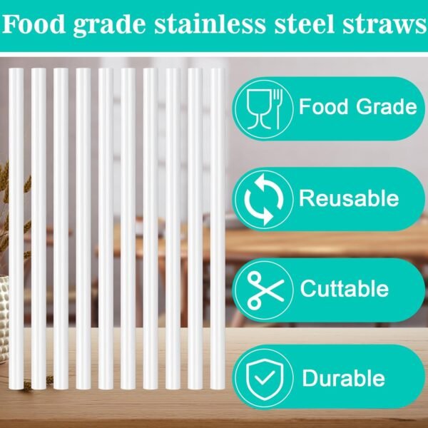 Mity rain 12PCS Replacement Straws for Owala FreeSip 24/32 OZ, Reusable Straws and Straw Cleaning Brush Compatible with Owala FreeSip, Straws for Owala Straw Replacement - Image 3