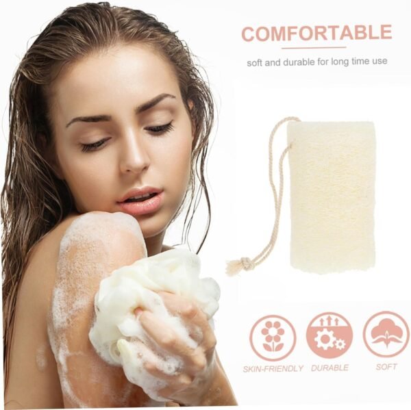 Mikinona 3pcs Loofah Exfoliating Body Scrubber Cleaning Sponge Cleaning Scrubber Natural Dish Sponge Body Sponge Natural Sea Sponge Natural Sponge Natural Loofa Sponges Organic Luffa Beige - Image 5