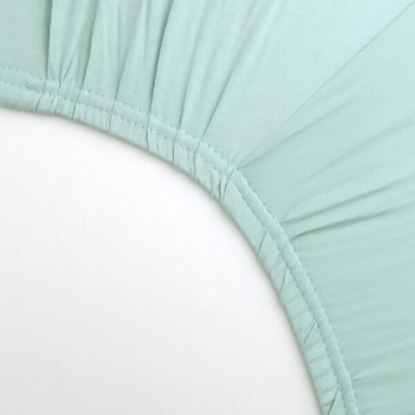 HonestBaby Fitted Crib Sheets Fits Standard Mattress Bassinet, Mini Prints 100% Organic Cotton Baby Boys, Girls, Unisex, Sage Fitted Crib Sheet, One Size - Image 4
