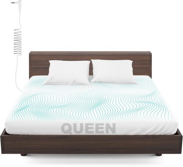 Grounding Fitted Sheets - Queen Size (60" x 80" x 13") Conductive Sheets Cover for Bed 95% Organic Cotton + 5% Silver Fiber-XL Bedsheets - with Cord for Earthing Connected Healthy Sleep (White, Queen)
