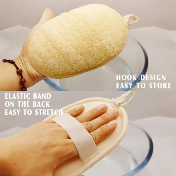 Natural Loofah Sponge Exfoliating(4 Packs),Made with Eco-Friendly and Biodegradable Shower Luffa Sponge, Loofah for Women and Men, Brown - Image 3