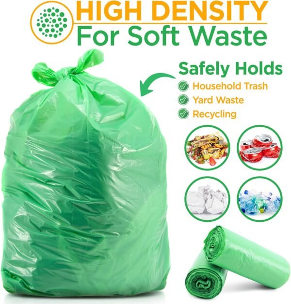 ToughBag 33 Gallon Recycling Trash Bags (100 Count) - Green Trash Bags, Yard Waste Bags, Large Garbage Bags, 30 Gallon Lawn Bags - Image 3
