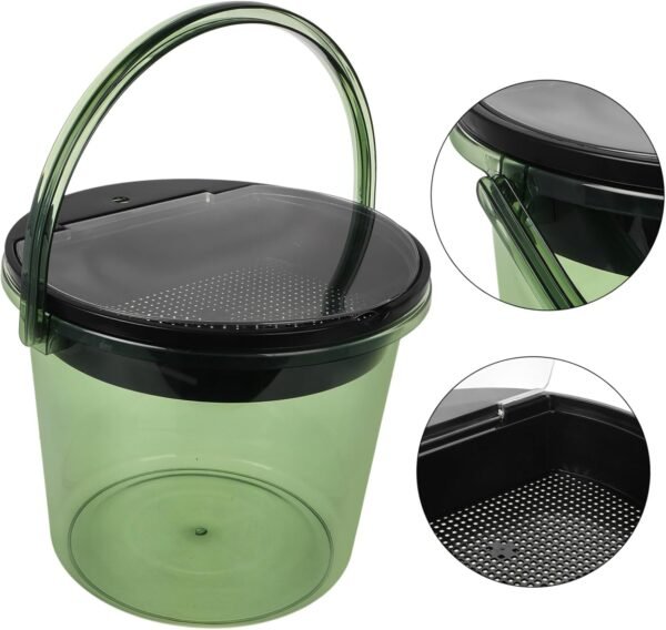 Tea Residue Bucket Camper Accessories Garbage Can Trash Can Food Waste Bin for Kitchen Compost Bin Kitchen Recycle Bins for Kitchen Countertop Compost Bin with Lid The Pet Green - Image 9