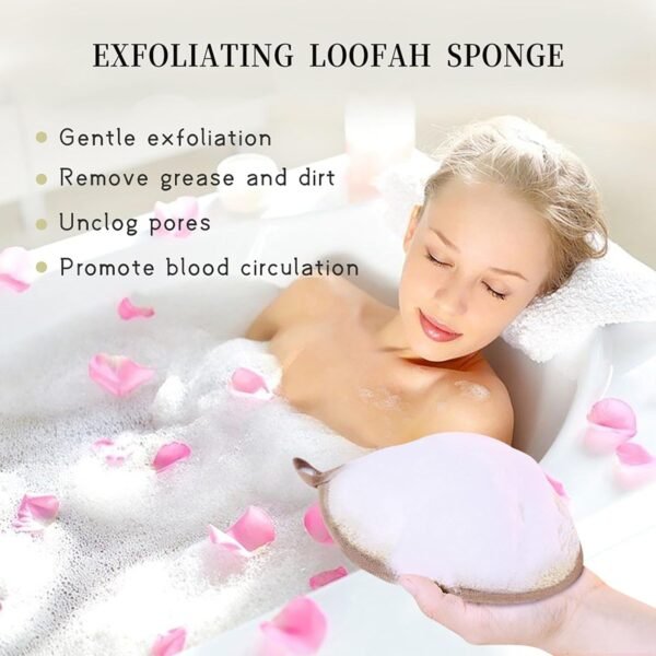 Exfoliating Loofah Sponge Body Scrubber（3 Pack),Zenidoo Natural Loofah Pads Bath Shower Loofa Sponge for Women and Men,Made with Eco-Friendly and Biodegradable Luffa Pads,Large Size - Image 2