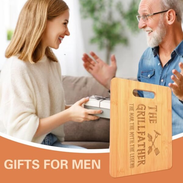 Gifts for Dad Bamboo Cutting Board- Dad Birthday Gift Christmas Gifts for Dad from Daughter Son- Grilling Gifts for Men Best Dad Ever Gifts - Image 2