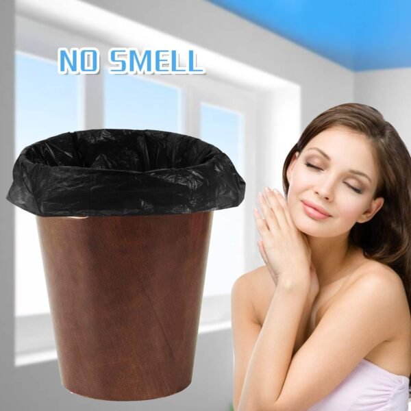 4-6 Gallon Recycled Trash Bags Biodegradable Trash Bags Compostable Garbage bags Recycling bags Degradable Waste basket Liners Bags for Bathroom Kitchen Bedroom Living Room Office (Black, 100 Counts) - Image 6