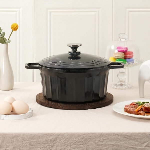 Dutch Oven Pot with Lid, 6.5 Quart Enameled Cast Aluminum Non-Stick Lightweight Pot for Braising, Baking and More, Oven Safe up to 446° F, Works on All Stovetops - Image 8