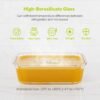 3-Pack 35 oz Borosilicate Glass Food Storage Containers with Lids, Stackable Airtight Glass Meal Prep Containers for Lunch & Leftover, BPA-Free & Leak Proof, for Microwave, Oven, Dishwasher - Image 4