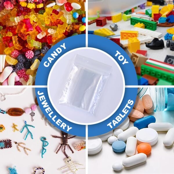 Jewelry Bags Small Zipper Seal Bags Plastic Poly Candy mini Bags,200Pcs 2"X3" Reusable Clear Bags For Small Business Storage Packaging Top Lock Bags - Image 7