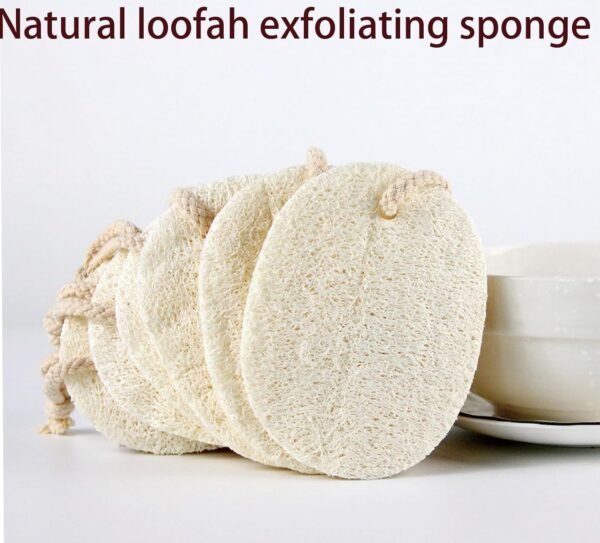 4 Packs Natural Loofah Exfoliating Sponge，Organic Loofah Body Scrubber Natural Exfoliating Sponge with Biodegradable Luffa Shower Loofah Sponge Gentle Body Scrub Eco Friendly Vegetable Fiber Loofah - Image 2