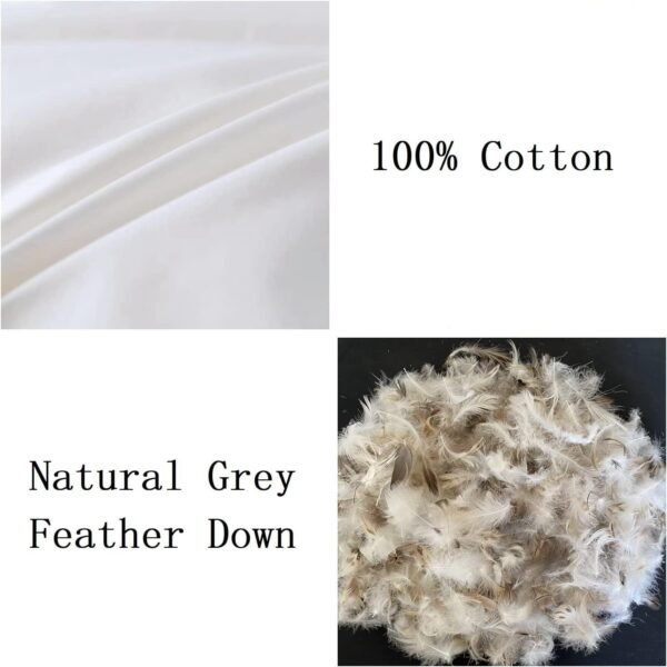 Goose Down Feather Pillows Hotel Collection Bed Pillow for Sleeping,100% Cotton Fabric, Good for Side and Back Stomach Sleeper Standard Size (1 Pack, White) - Image 4