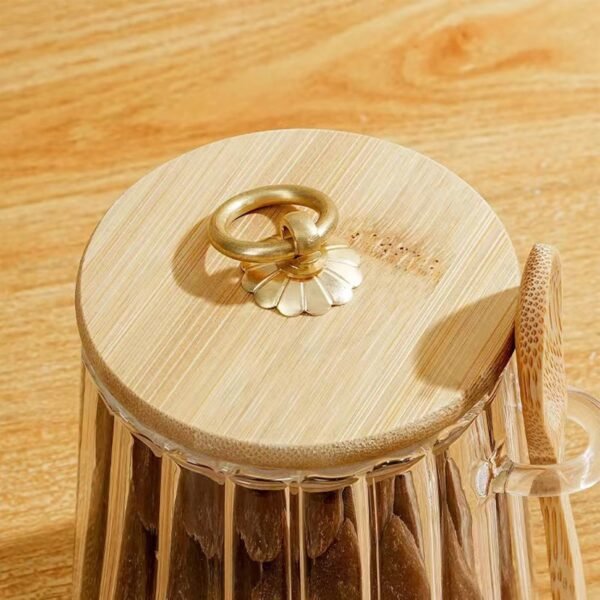 Sugar Container Sugar Bowl with Bamboo Lid and Spoon 24 OZ Glass Coffee Canister for Coffee Bar,Storage Jars with Metal Handle,Candy Jar,Kitchen Decor, Christmas,Housewarming Gift - Image 4