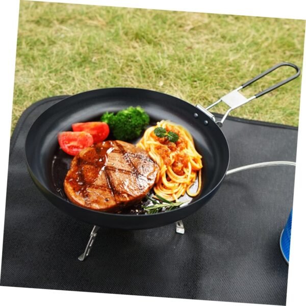 9 Frying Pan Omelette Fry Pan Sauces Grill Skillet for Outdoor Grill Induction Pans Frypan Non Wok Griddle Pan Induction Cookware Asian Small Saucepan Cookware Steak Pan Black Iron - Image 6