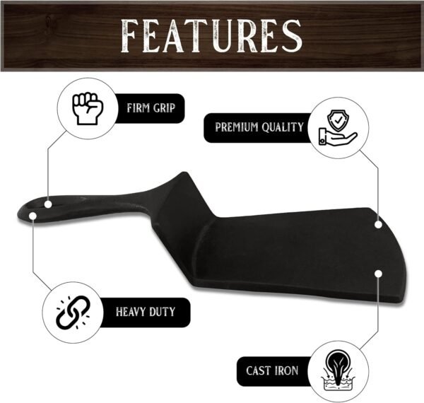 USABEST Premium Cast iron BBQ Spatula skillet Burger smasher press Unique gift cooking and grilling burgers - Image 3
