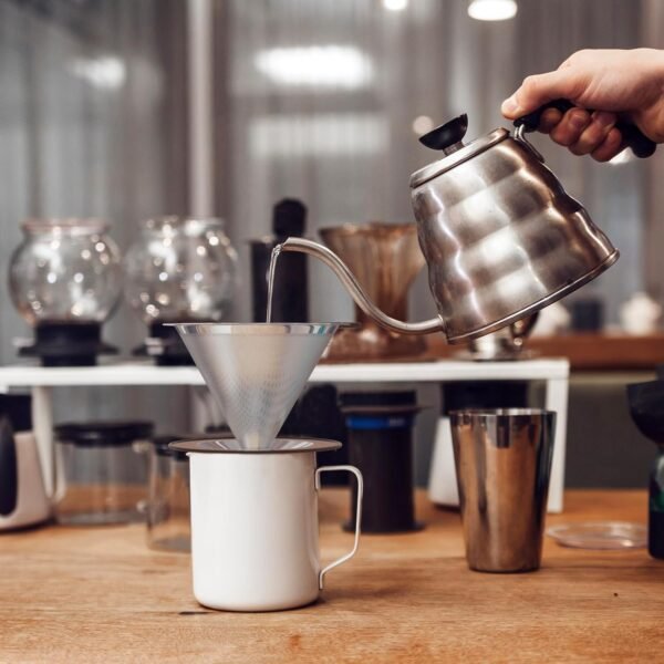 Pour Over coffee filter, Fine Mesh Double Layer,Paperless Reusable Coffee Filters,Stainless Steel Drip Cone Brew Coffee Strainer,Single Cup Coffee Maker 2-3 Cup - Image 8