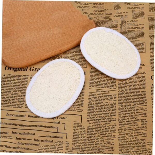 6 Pcs Bath Towel Cleaning Sponges Cleaning Scrubber Luffa Pad Sponge Sponges for Cleaning Gloves for Cleaning Natural Dish Sponge Face Cleansing Sponge Body Scruber Beige Loofah - Image 3