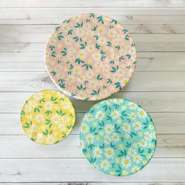 Reusable Beeswax Bowl Covers - Food Cover Stretch Edging, Stretchable Beewax Wrap, Elastic Storage Wraps for Storage Containers，set of 3 - Image 6