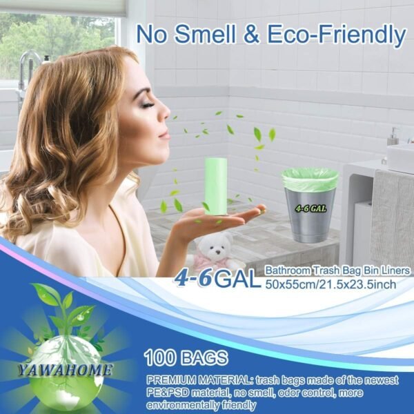 Small Trash Bags 4 Gallon 丨 100 Count 4 Gallon Trash Bag for 4-6 Gallon Trash Can Liners丨 Small Garbage Bags for Office Bedroom Bathroom Kitchen Household - Image 6