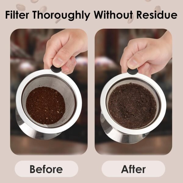 Pour over Coffee Filter, Drip Coffee Pour over, Reusable Coffee Filters, Pour over Coffee Maker, Slow Drip Pouring Coffee Maker for 1-2 Cups - Image 6