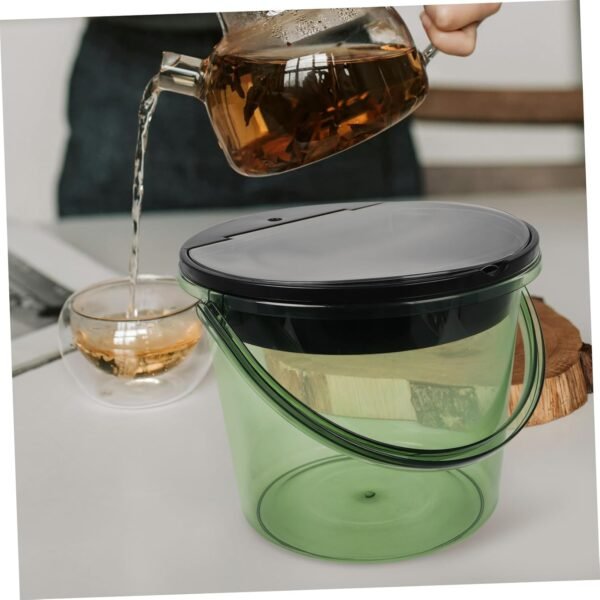 Tea Residue Bucket Camper Accessories Garbage Can Trash Can Food Waste Bin for Kitchen Compost Bin Kitchen Recycle Bins for Kitchen Countertop Compost Bin with Lid The Pet Green - Image 6