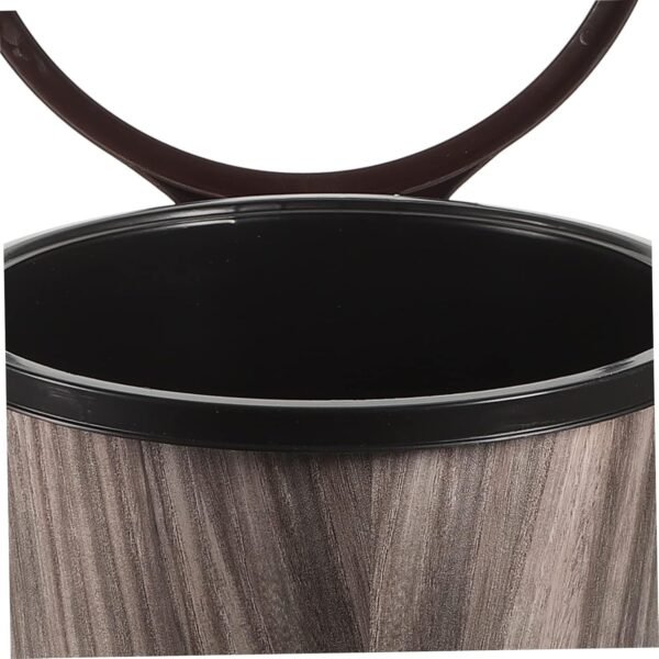 Imitation Wood Grain Trash Can Retro Bin Garbage Can Bedroom Trash Bin Kitchen Garbage Can Wastebasket Top Lid Retro Style Trash Cans Retro Trash Can Compost Bin Sink Mini Plastic - Image 9