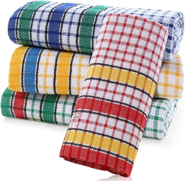 4PCS Large Kitchen Dish Towels, 17 Inch x 27 Inch Absorbent Cotton Kitchen Towels Bulk, Colorful Tea Towels for Washing Drying Dishes, Household Hand Towels