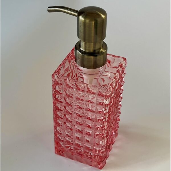 Vintage Soap Dispenser for Bathroom,Glass Kitchen Soap Dispenser with Pump,Farmhouse Soap Dispenser Antique,Cute Small Liquid Hand Soap Dispenser,Rustic Decorative Dish Soap Dispenser (Pink) - Image 2