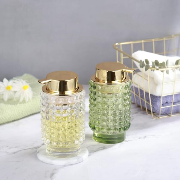 Glass Foaming Hand Soap Dispenser Foaming Soap Dispenser for Bathroom Decor Soap Dispenser with Pump（Foam Type/Green） - Image 8