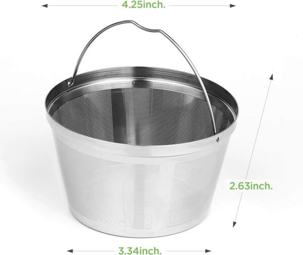 Reusable Coffee Filters 8-12 Cup Permanent Coffee Filters Basket Washable Compatible with Mr. Coffee Black & Decker Coffee Maker Filter Parts - Image 8