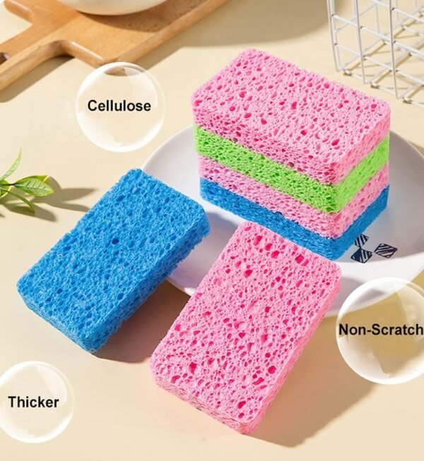METUUTER 12-Count Kitchen Sponges- Compressed Cellulose Sponges Non-Scratch Natural Dish Sponge for Kitchen Bathroom Cars, Funny Cut-Outs DIY for Kids - Image 3