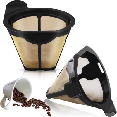 Replacement Parts Cone Reusable Coffee Permanent Filters, Compatible with Ninja Coffee Maker CM300/305/401|CP300/301/305/307/307C(2-Pack)