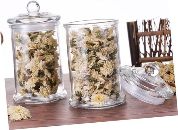 3 Pcs Glass Storage Jar Kitchen Storage Container Food Storage Jar Snack Storage Jar Storage Jar Container with Lid Kitchen Sealed Jar Cotton Tip Jar Transparent - Image 7