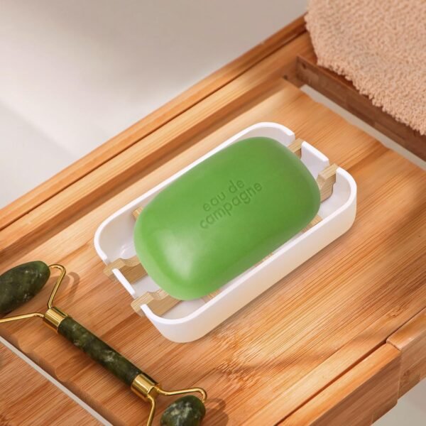 2 Pack Bamboo Soap Dishes Set - Self-Draining, Detachable, Easy to Clean Soap Holders for Bathroom and Kitchen, Ideal for Shower, Bathtub, Sink (White) - Image 6