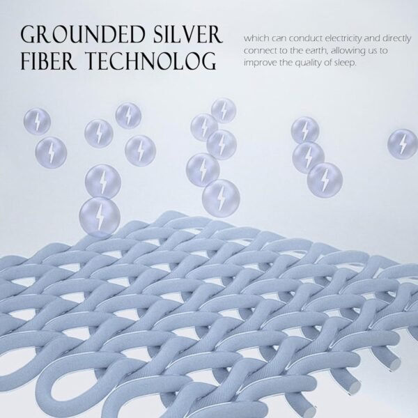 Grounding Sheets Queen Size 5% Pure Silver Fiber+95% Organic Cotton, Grounded Fitted Sheet Earth Connected Bedding (60"x 80"x 13" Gray) Earth Sheets with Grounding Cord - Image 7