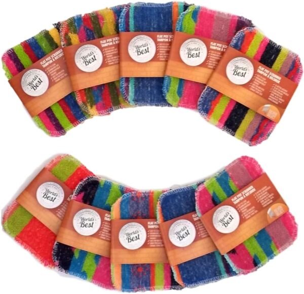 World's Best Flat Pot Scrubbers. Dishwasher Safe. Assorted Colors (3) - Image 2
