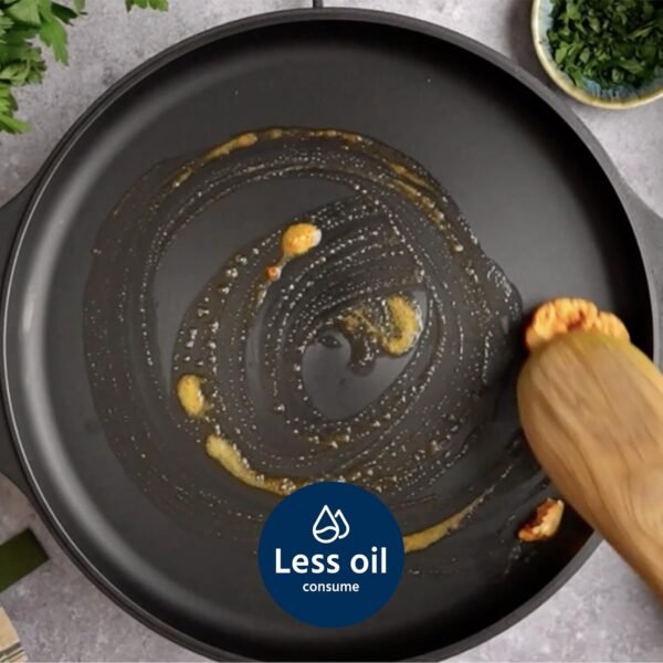 12" Smooth Cast Iron Griddle with Pan Scraper and Mesh Dish Scrubber, Round Pre-Seasoned Griddle Pan for Stove Top, Easy to Clean & Maintain Pizza Pan, Dishwasher & Oven Safe Stovetop Griddle - Image 2