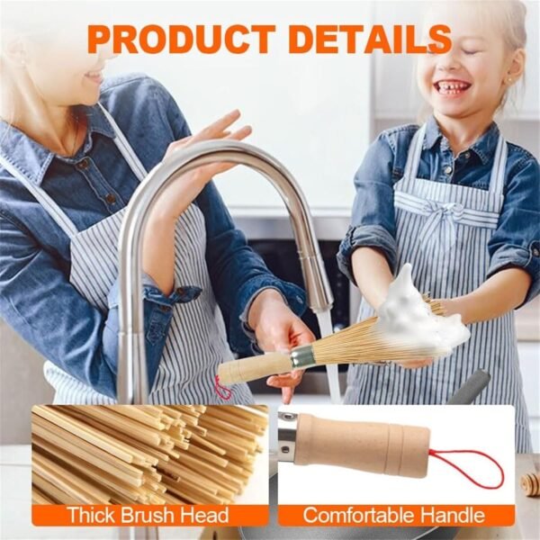Natural Cleaning Brush Set For Home Use Kitchen Cleaning Tools That Are For Pots And Pans Dishwashing Brushes Large Baking Sheets for Oven (Beige, 20cm) - Image 6