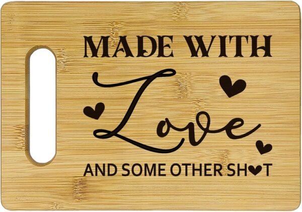 Made with Love Cutting Boards for Kitchen, House Warming Gifts New Home Women Couple, Bamboo Cutting Board, Fun Couples Gifts Decorative Cutting Boards for Kitchen,Fun Kitchen Gifts for Women